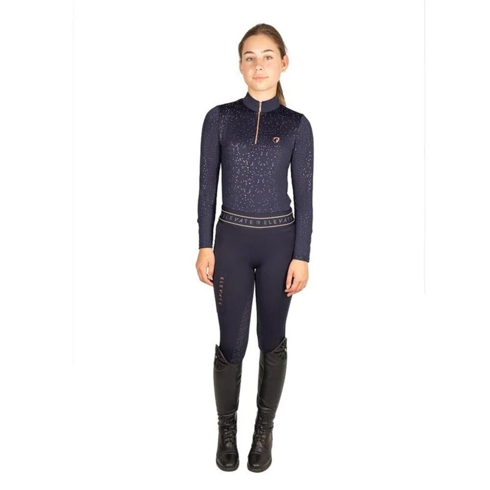 Hy Girls Elevate Allure Mizs Horse Riding Tights / Navy/Rose Gold
